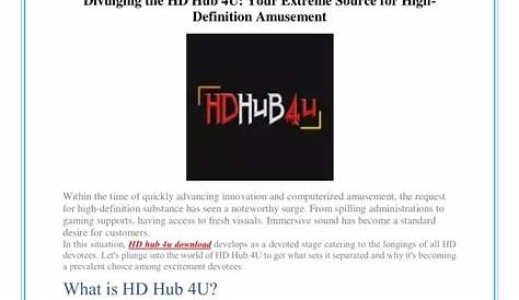 Раскрытие потенциала Hdhub4you — ваше окончательное назначение для высококачественного медиа-дома Hdhub4u Hd Hub 4u Hd Hub 4 U Hd Hub