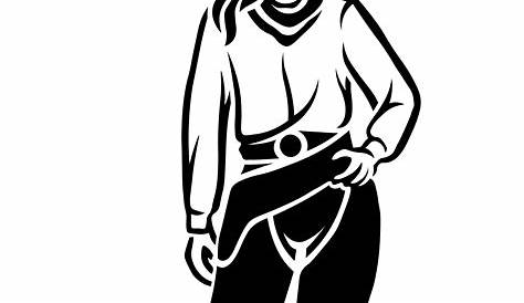 Cowgirl Scroller Stencil of Free Printable Papercraft Шаблоны для печати