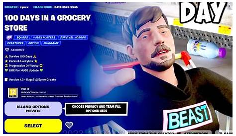 Fortnite выживает 100 дней в продуктовом магазине Key Mr Beast A!