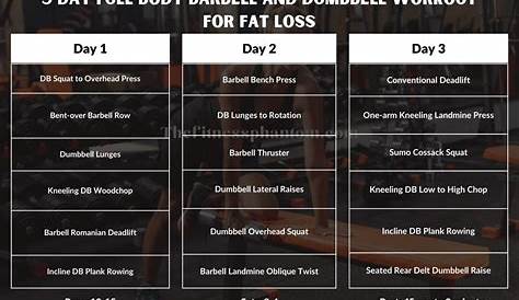 3-дневный план тренировок Dumbbell and Barbell Full Body Home Pdf