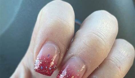 Red Ombre Dip Nails Holiday Ombré Glitter