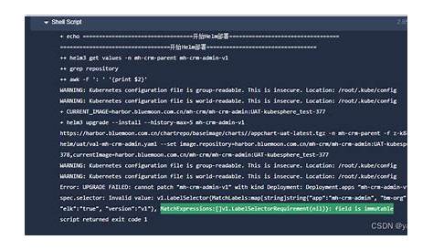 Matchexpressions V1.labelselectorrequirement Nil Field Is Immutable 问题已处理 Helm更新job类型报错 Csdn博客