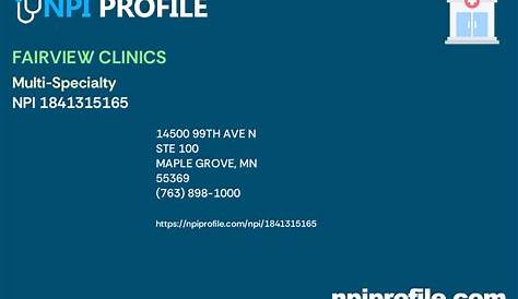 Клиника Fairview Maple Grove Mn Npi 1841315165 Центр