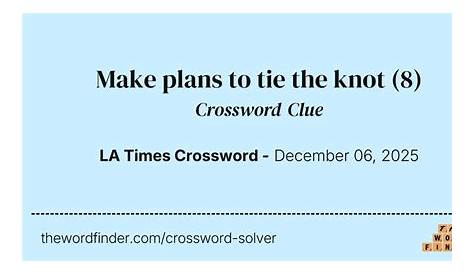 Оригинальное название: Tie the Knot Crossword Clue: Unlocking the 6-Letter Answer