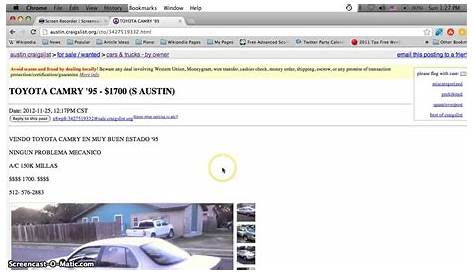 Craigslist Austin Tx Com использует автомобили для продажи владельцами недорогих автомобилей