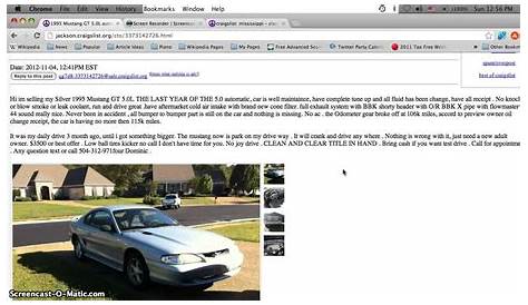 Craigslist Tupelo Ms Cars для продажи Biloxi Car Sale и аренды