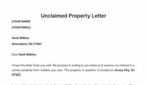 Ambetter Unclaimed Property Letter Template (недоступная ссылка)