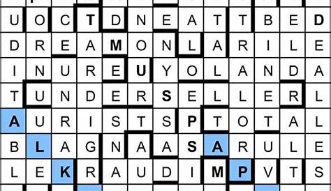 Big Daves Crossword Blog Новые письма в клювах дают два реальных слова, где обложки образцов