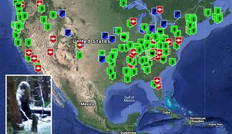 Skinwalker Sightings Map Bigfoot Ufo и Google My S