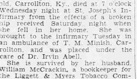 Louisville Courier Journal Obituaries Obituary for Margaret Shepherd Mccrackin Age 72-08 Aug (недоступная ссылка — история).