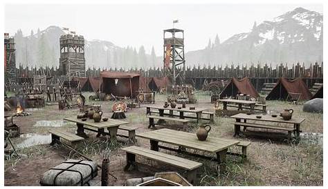 Last War Training Ground Full 在环境创建的medieval Wooden Fort Military Camp Palisade Wall Fence