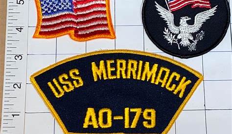 Merrimack Patch 3 Винтажный Uss Ao179 Us Navy Fleet Oiler Эмблема Креста
