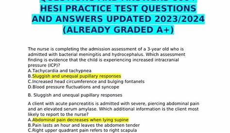 Med Surg 1 Hesisupport and Help 2024 Hesi Rn Ical Ical Выходной экзамен