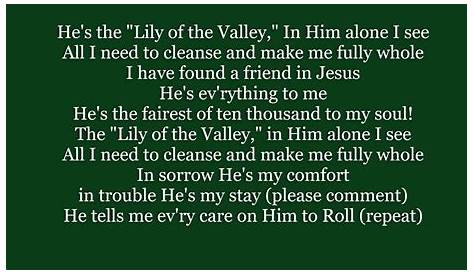 Lily Of The Valley Даниэль Слова слова текст Тенденция Армии Спасения Иисус