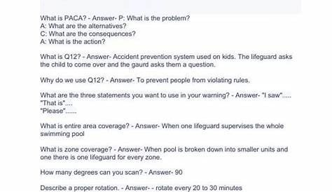 Usaw Level 1 Test Answers Ymca Lifeguarding Письменные условия Глава Вопросы и ответы