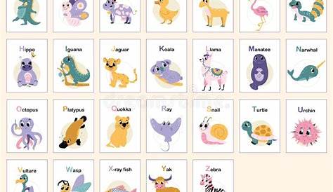 Animal Conñ Alfabeto Infantil De La A A La Z Material Educativo Para Niños