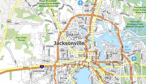 Jacksonville Fl Карта вождения Orida Gis География