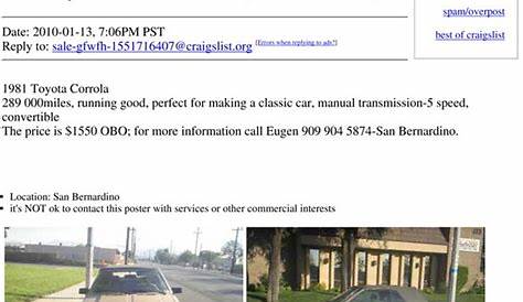 Craigslist Inland Empire для продажи автомобилей от владельца Caridolan