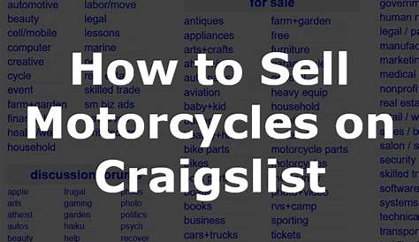 Мотоциклы для продажи по календарю Craigslistevent Как продать подержанный Craigslist