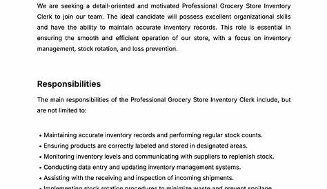 Kroger Grocery Clerk Описание работы Список шаблонов