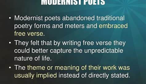 Какая практика была распространена среди поэтов-модернизмистов Ppt American Modernism Powerpoint Presentation