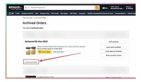 Как найти архивные заказы в приложении Amazon