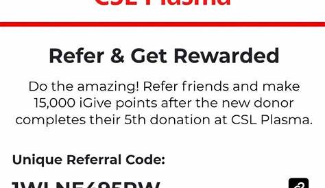 Csl Plasma Birthday Bonus 2022 Unlock 50 At With Referral Code 1wlne495rw!