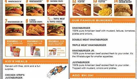 Номера меню Whataburger Drive Thru