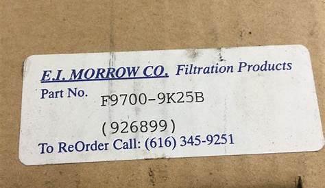 Компания Ej Morrow Real Estate Company F97009k25b Filter Ims Supply