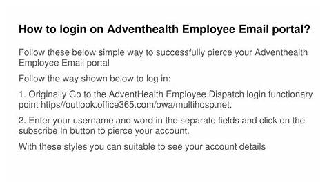 Adventhealth Employee Hub Log in Ppt Как отправить электронное письмо