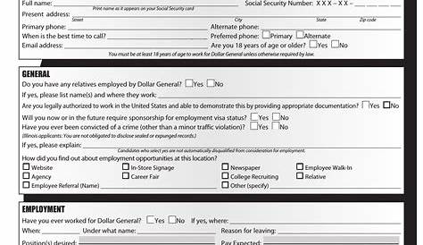 Dollar General Job Application for Dollar General Job Application