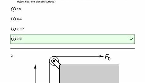 Ap Physics 1 Unit 5 Проверка прогресса Mcq Part A 2 & b 2023
