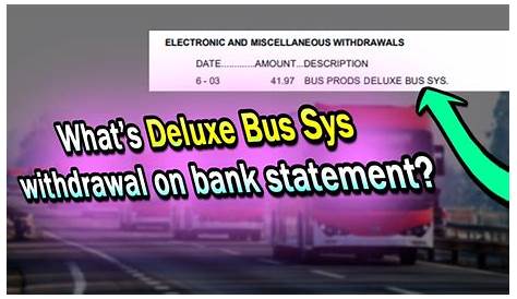 Автобус Deluxe Sys Bus предупреждает о банковской выписке