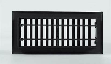 Регистры пола с низкими значениями Allen + Roth 4in X 10in Maximum Airflow Steel Matte Black