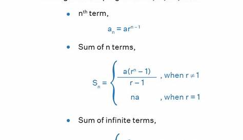 Gp Summation Formula Geometric Progression Definition Nth Термин Суммы и