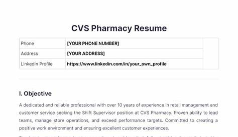 Cvs Pharmacy Manager Jobs Фармацевт Cv Template Бесплатный