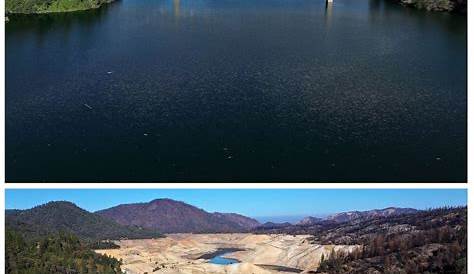 Водяные фотографии уровня озера Оровиль