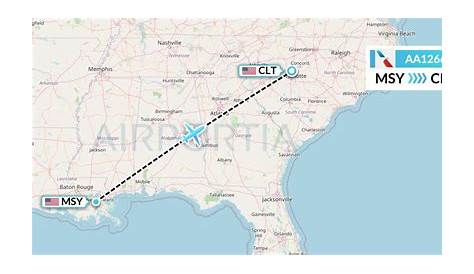 Google перелетает из Нового Орлеана Aa1266 в Шарлотту Aal1266