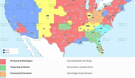 16-я неделя Nfl Coverage Map Tv Расписание трансляций Fox Cbs