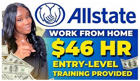 Allstate Jobs Remotelogin получает оплату 46 часов в день удаленно высокооплачиваемый уровень входа
