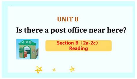 Post Office Near Here Unit 8 Is T A ? Section A 2a2d 课件 共19张ppt