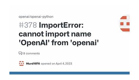 Импортеррар: не может импортировать имя Openai из ошибки Openai