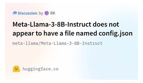 Llama 3.1 8b Config.json не может использовать модель Meta3instruct