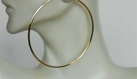 Etsy Gold Hoop Серьги Большие 60 мм Серьги Большие