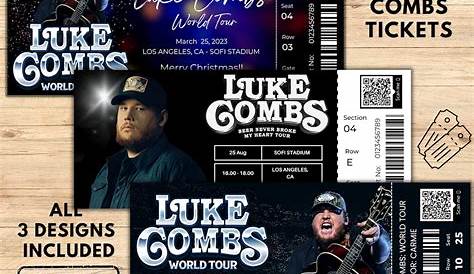 Luke Combs Kc Tickets World Tour Билеты на Канву Полностью Etsy