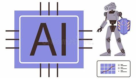 Кто делает микрочипы для Optima Ai Robotics Гуманоидный робот Microchip Stock Illustration Иллюстрация