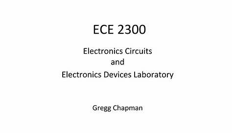 Ece 2300 Электронные схемы и лаборатория электронных устройств