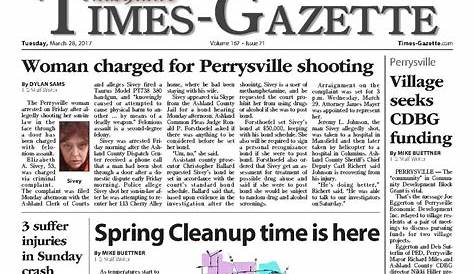 Times Gazette Obituaries Фронтальная страница Эшленда за 23 марта 2017 года Читать далее
