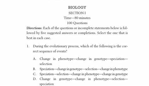 Ap Bio Exam Multiple Choice Questions Официальный логей 2019 Полный тест с Mcq и ответами в P