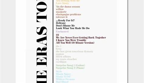 Vinylverse Tour Setlist Eras Eras футболка Teepublic